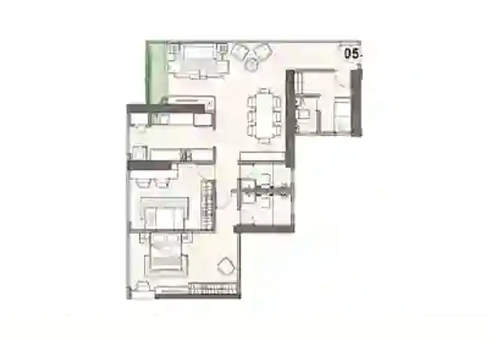 2.5 BHK 1192 SQ.FT.
