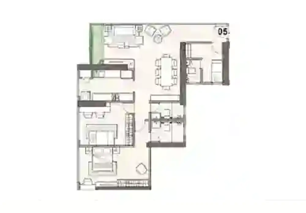 2.5 BHK 1255 SQ.FT.