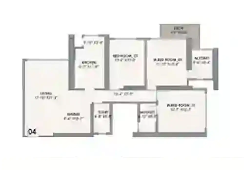 3 BHK 1194 SQ.FT.